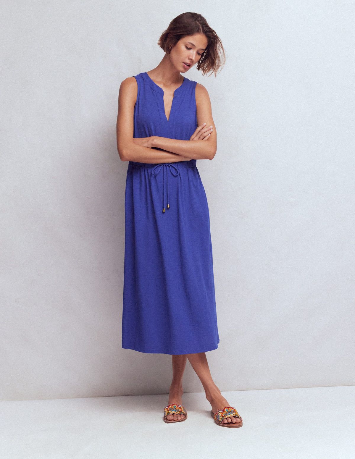 Delphine Jersey-Midikleid-Saphirblau-4