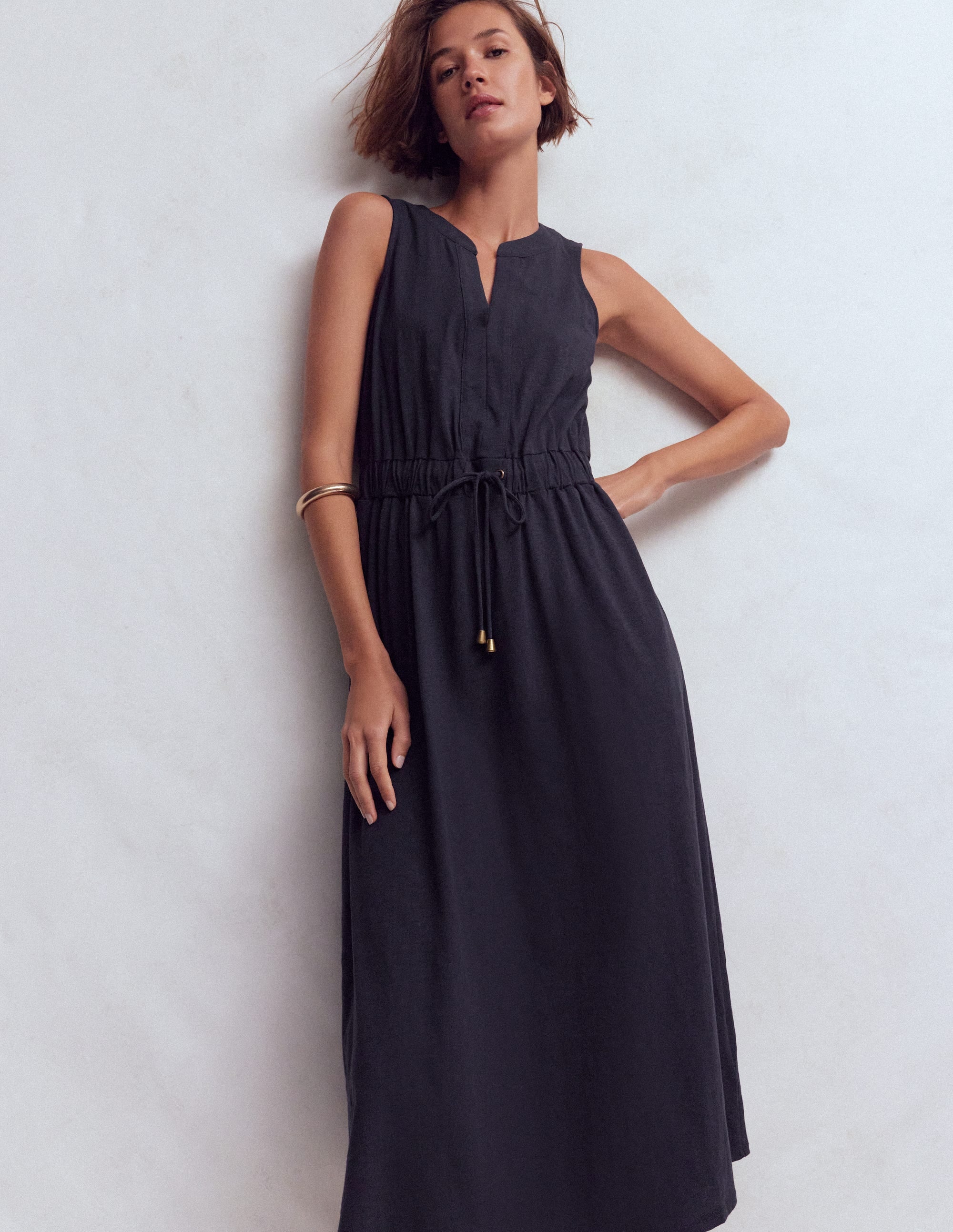Delphine Midi Jersey Dress-Navy - Image 4