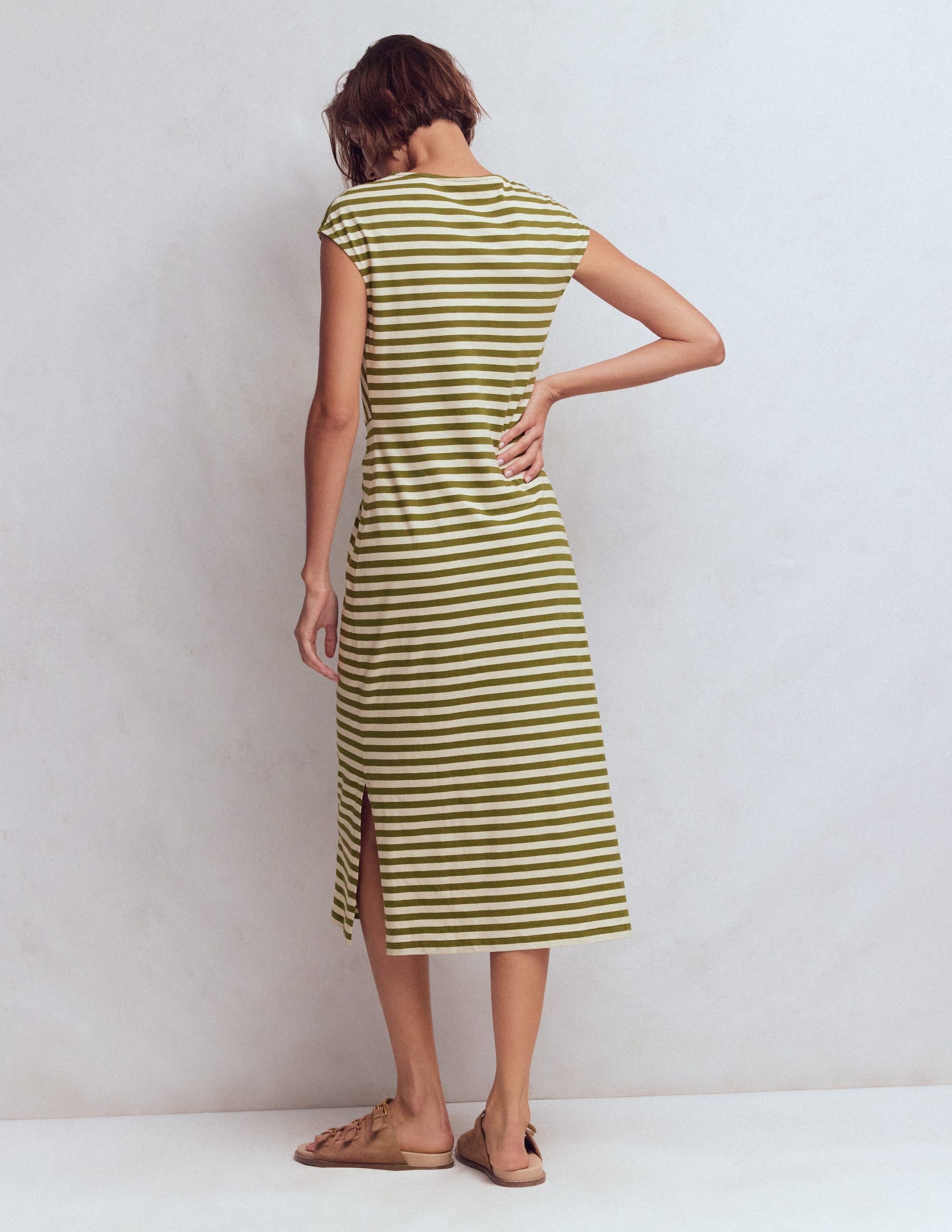 Robe midi Delilah torsadée-À Rayures - Image 3