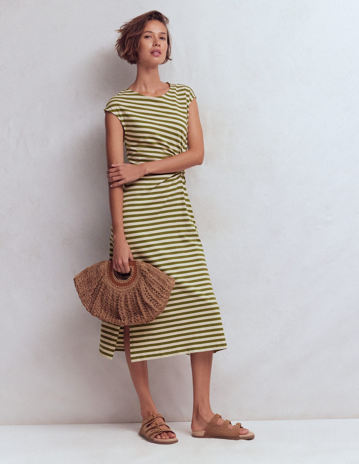 Robe midi Delilah torsadée-À Rayures - Image 5