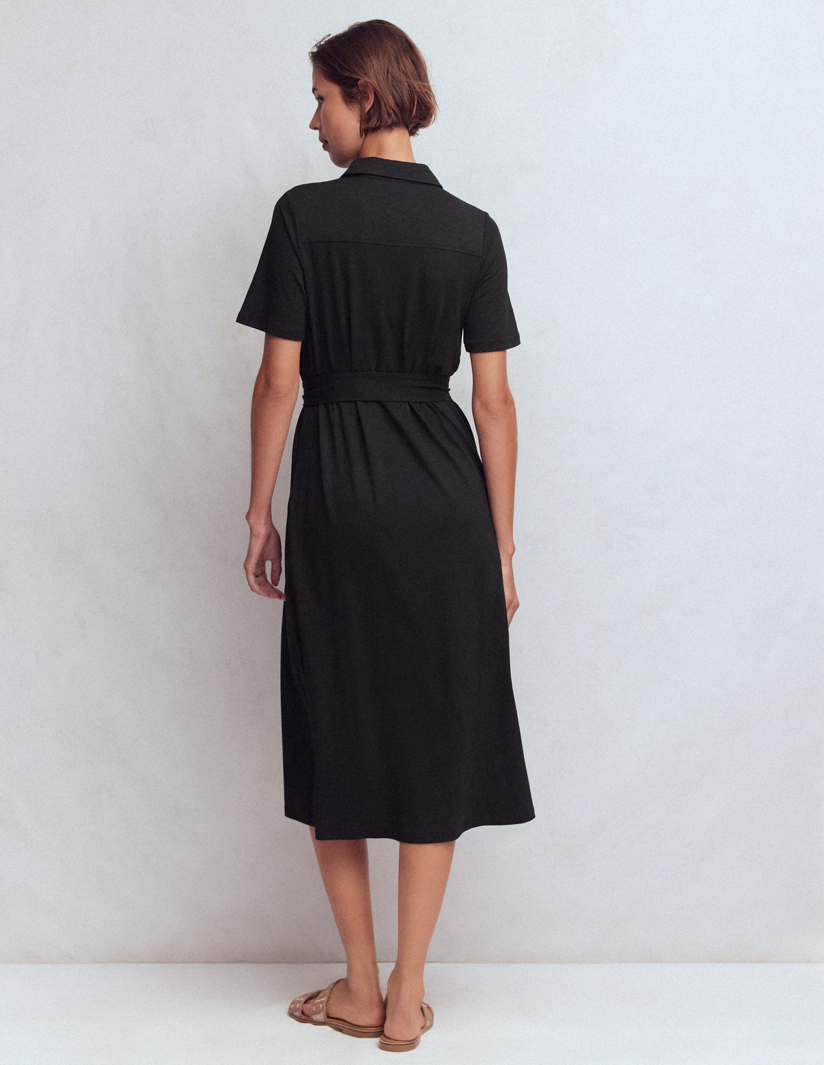 Mavis Midi-Hemdblusenkleid aus Jersey-Schwarz - Image 3