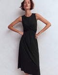 Robe Zara à taille croisée en jersey-Noir