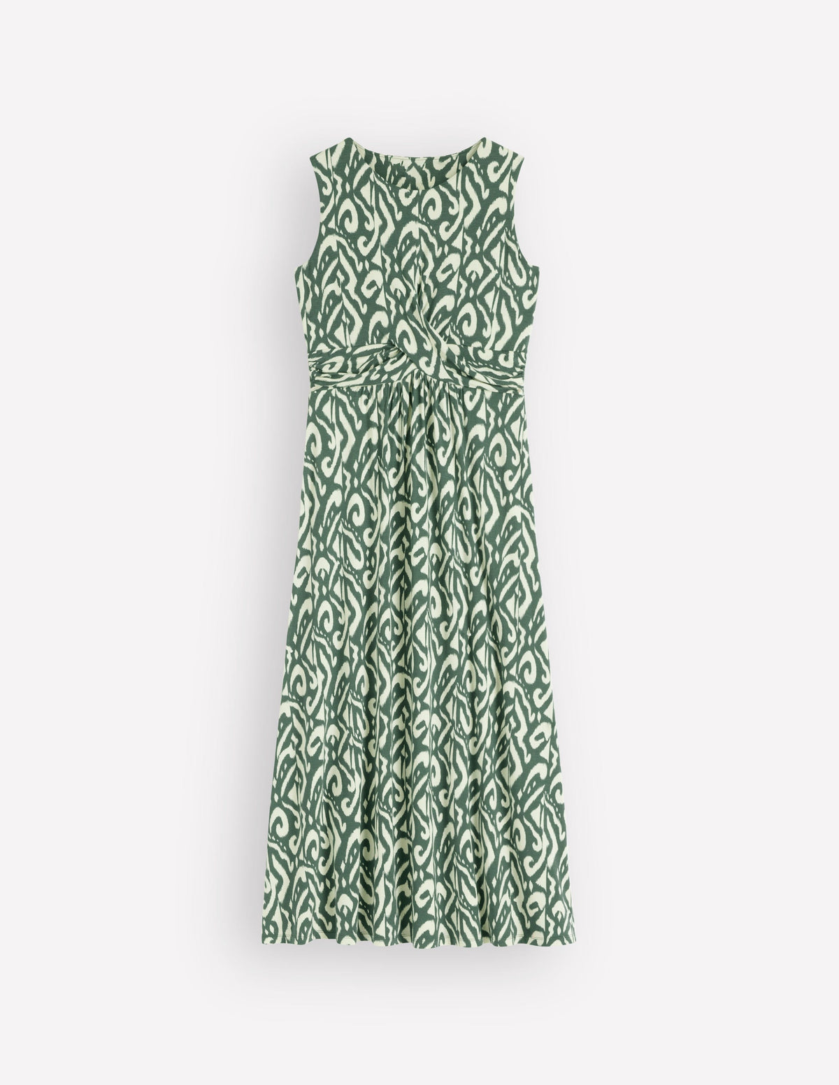 Zara Jerseykleid mit überkreuzter Taille-Jägergrün, Aztekenmuster-5