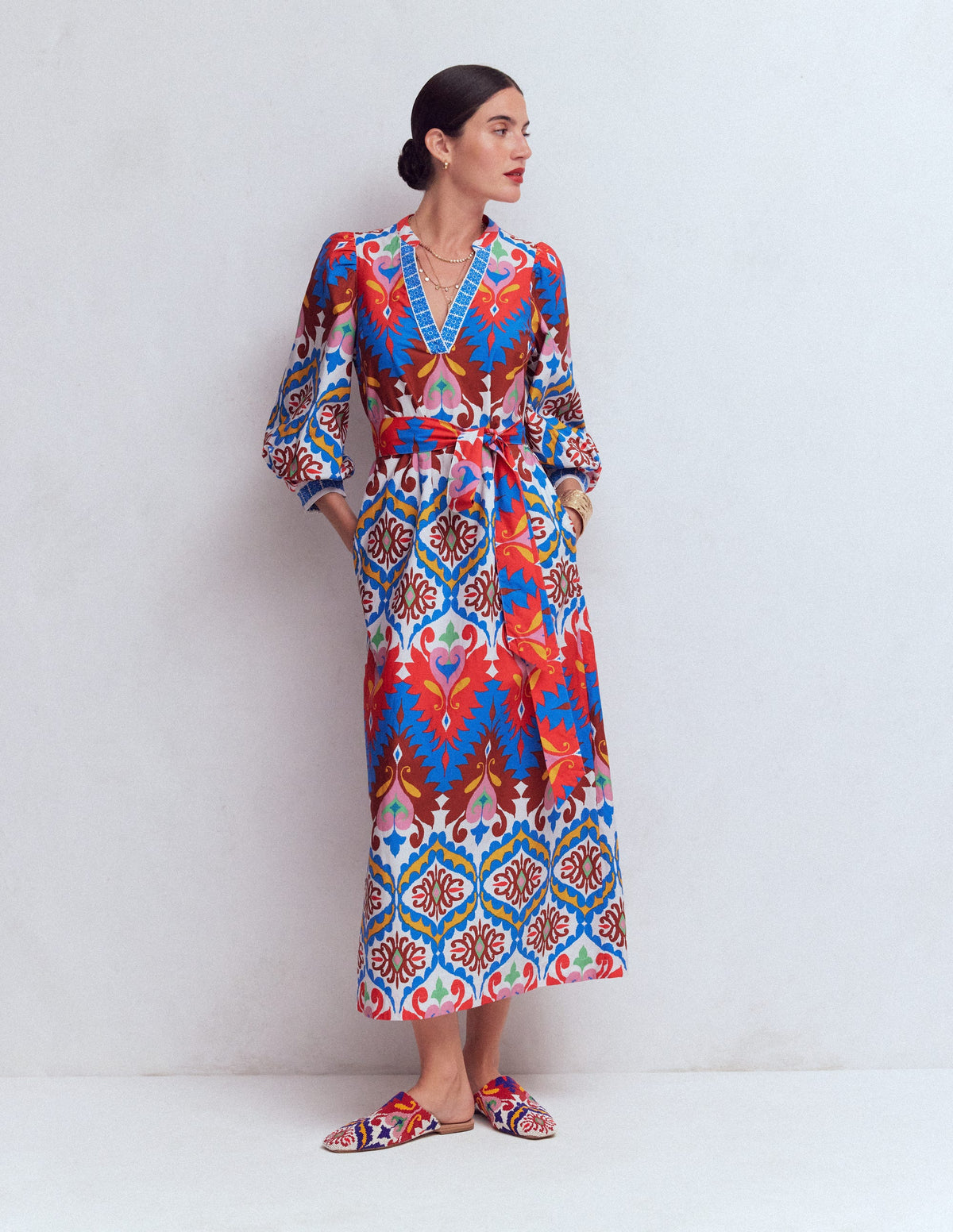 Robe Octavia en coton-Motif Ikat Dream multi-1