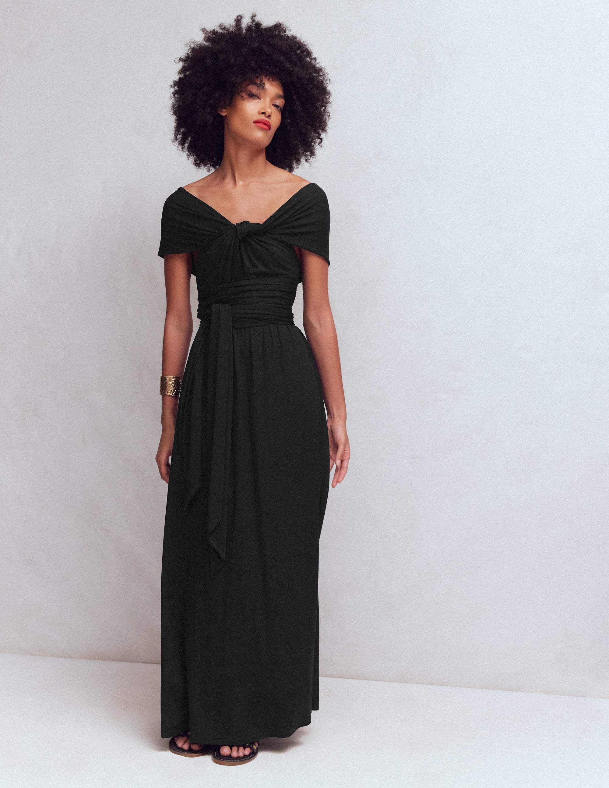 Robe longue multipositions en jersey-Noir - Image 7