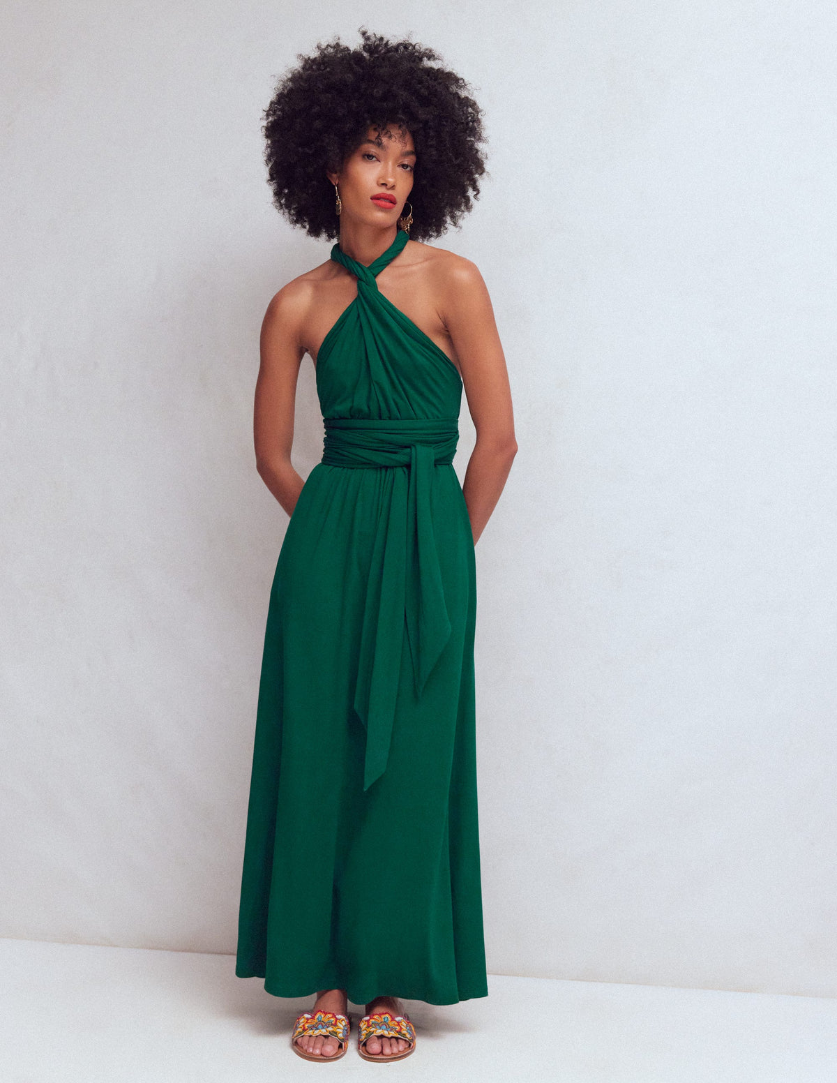 Multiway Jersey Maxi Dress-Emerald Night - Image 4