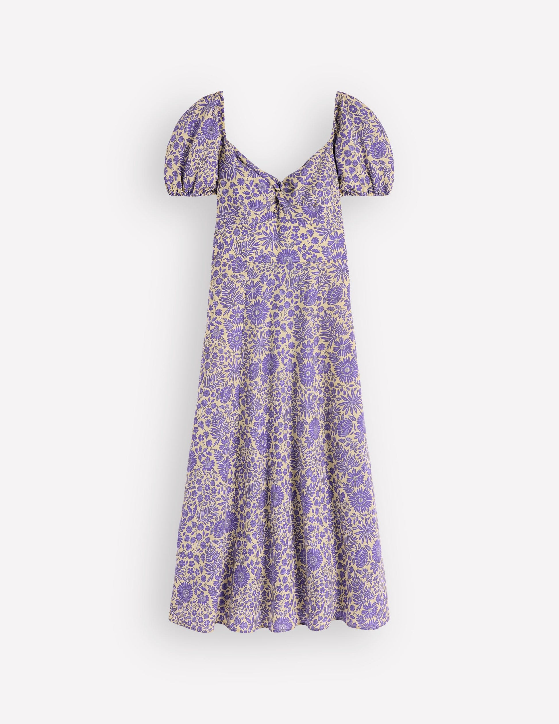 Kleid aus Leinenmischgewebe mit Twistdetail vorne-Han Violett, Blühendes Blumenbeet-9