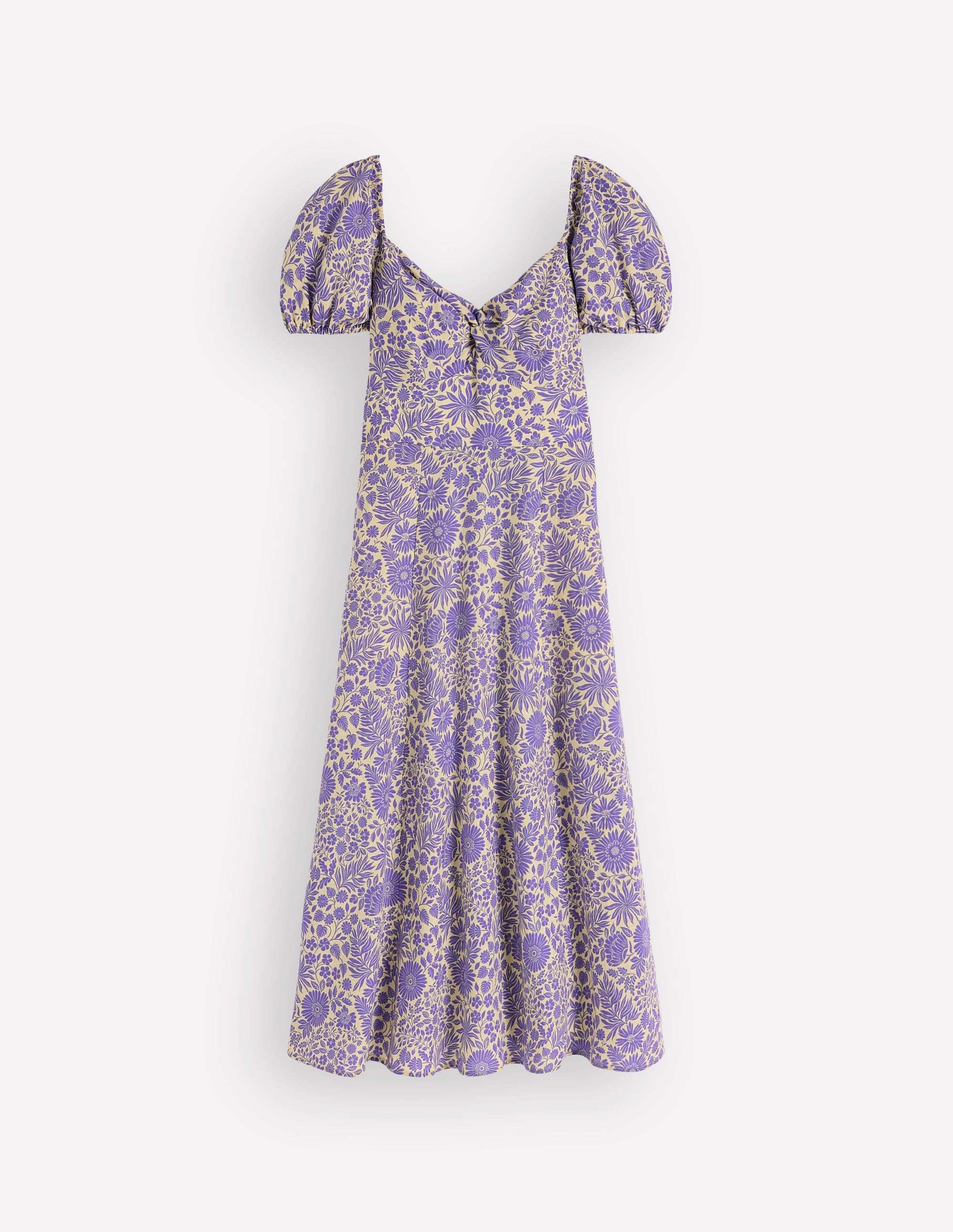 Kleid aus Leinenmischgewebe mit Twistdetail vorne-Han Violett, Blühendes Blumenbeet - Image 8