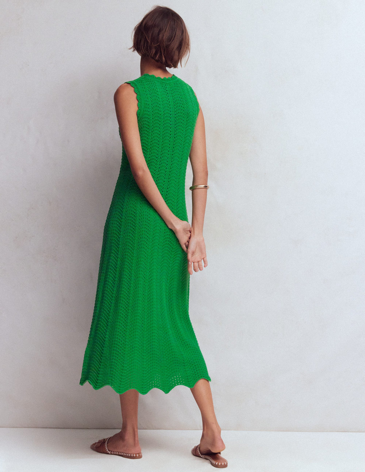 Stella Maxi-Häkelkleid-Kleeblattgrün-3