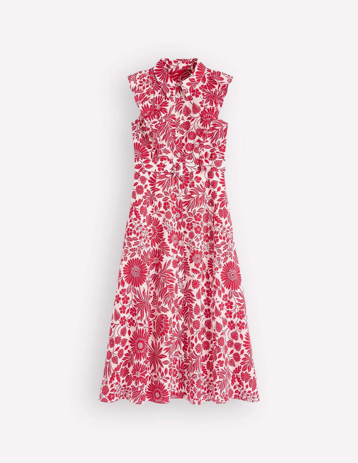 Hemdblusenkleid mit gerüschtem Oberteil-Merida-Rot, Blühendes Blumenbeet-6