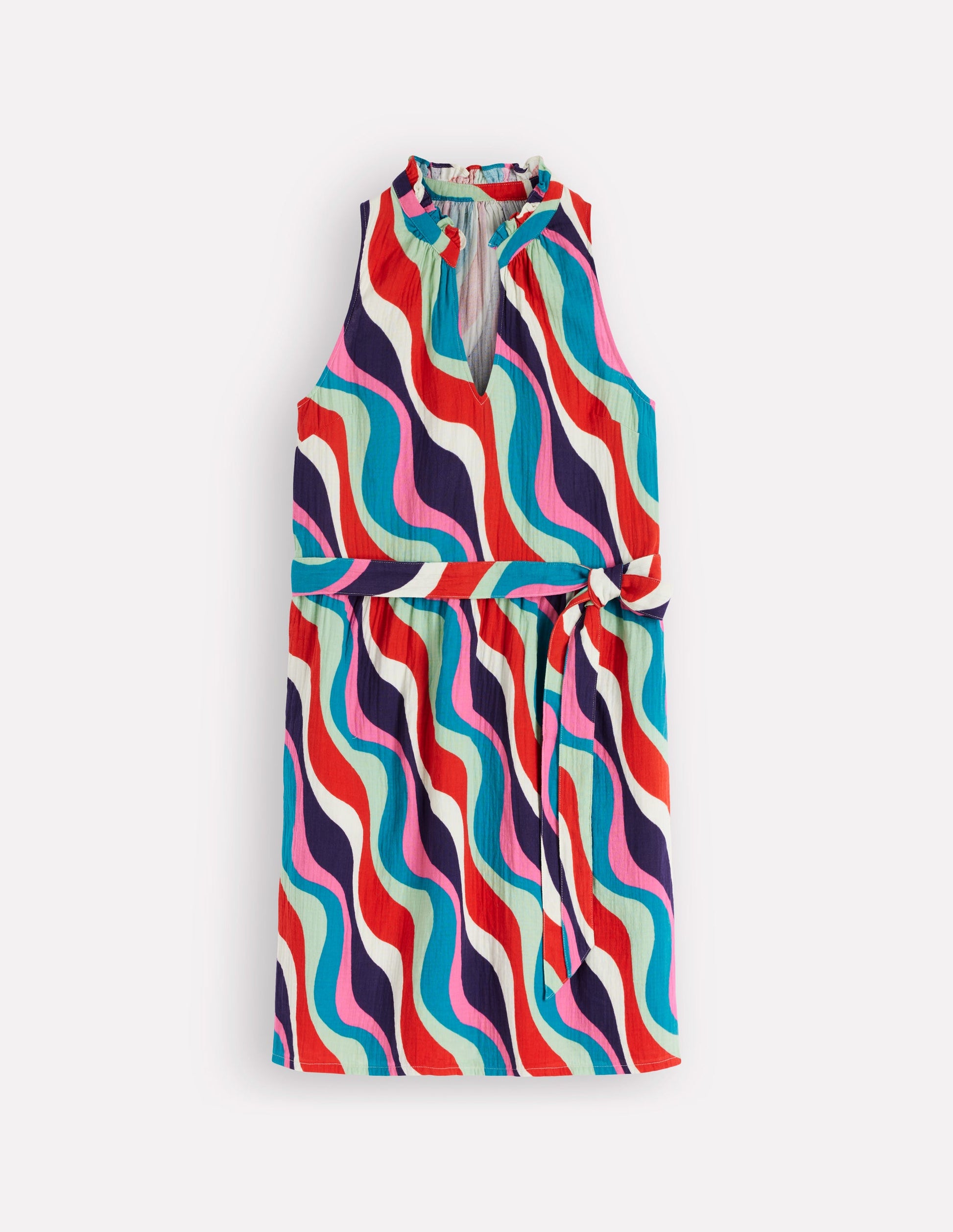 Viv Double Cloth Short Dress-Multi, Rythmic Wave-6