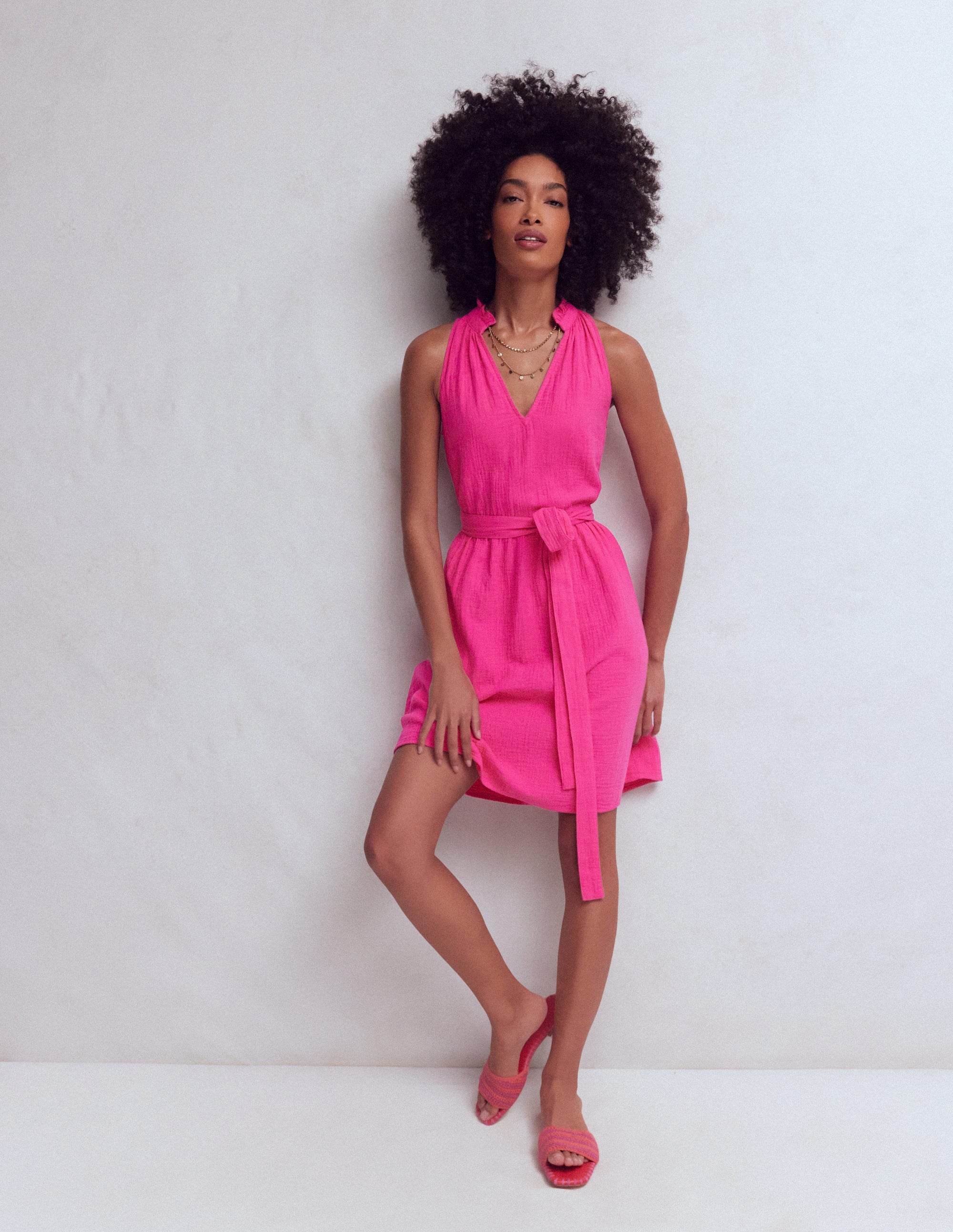 Viv Kurzes Doppeltuch-Kleid-Rosarot - Image 1