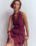 Viv Kurzes Doppeltuch-Kleid-Dunkelviolett