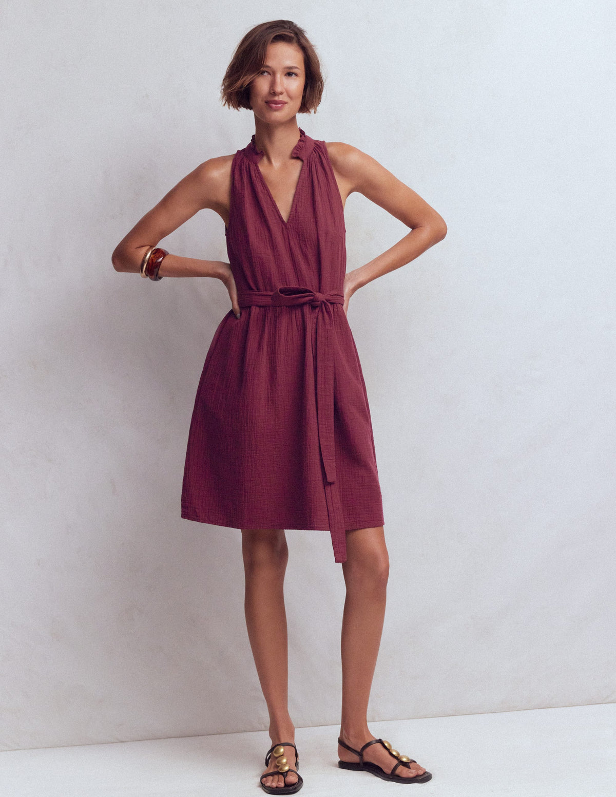 Viv Kurzes Doppeltuch-Kleid-Dunkelviolett - Image 4