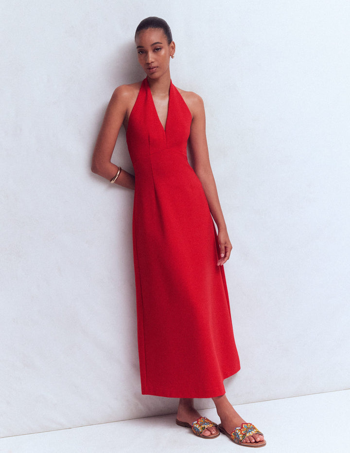 Empire-Maxikleid mit Neckholder-ROT