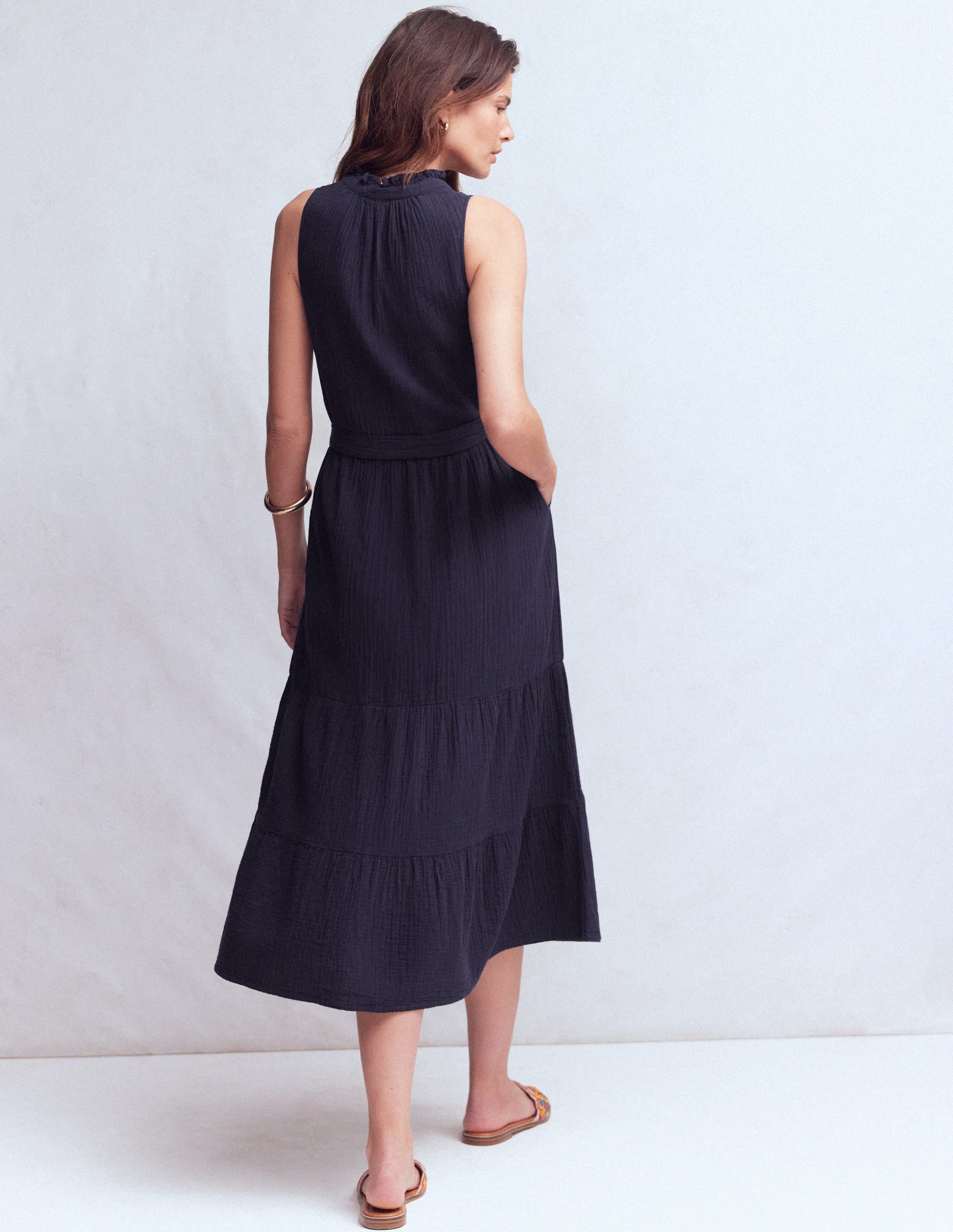 Viv Doppeltuch-Maxikleid-Marineblau - Image 3