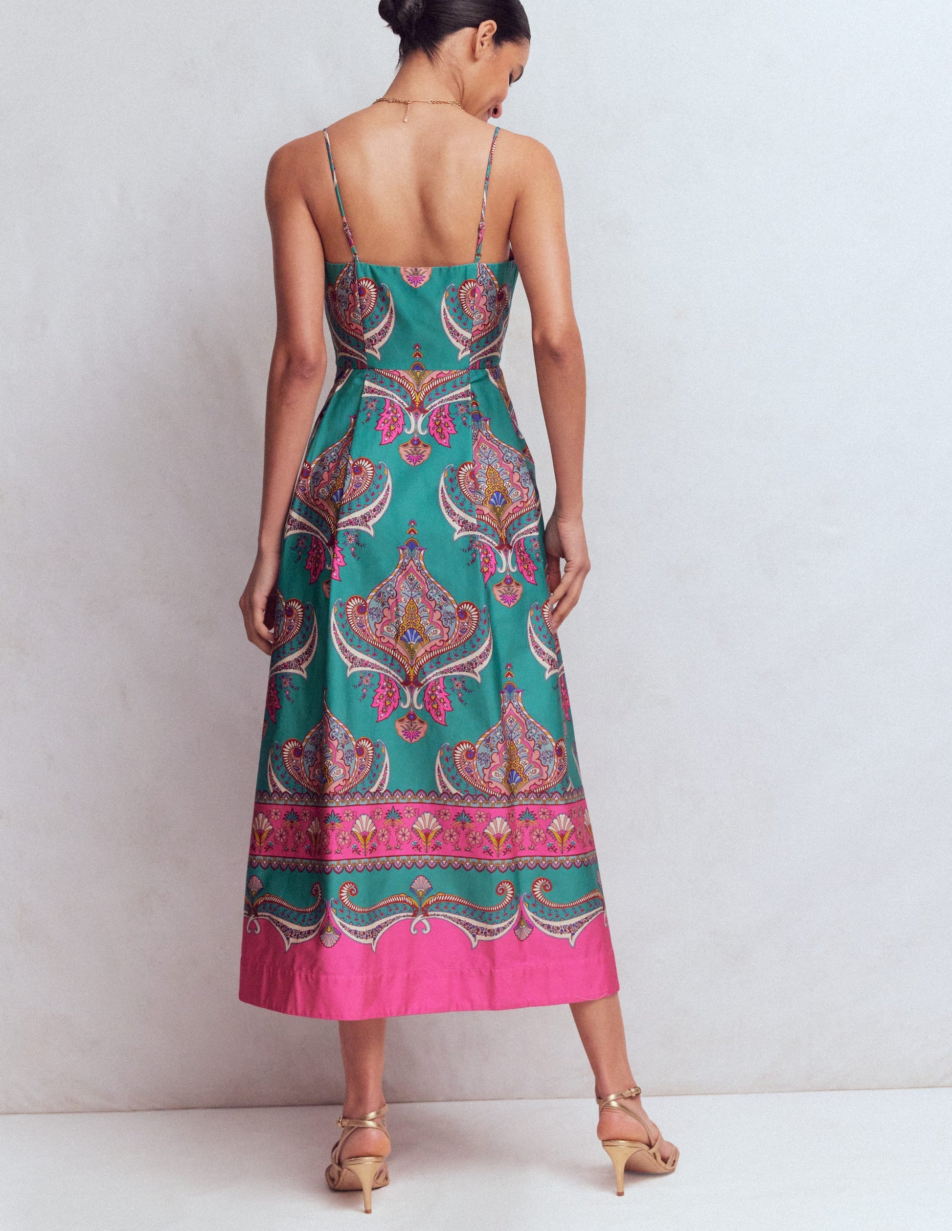 Popeline-Kleid im Empire-Stil für besondere Anlässe-Aurorablau, Ornamente-3