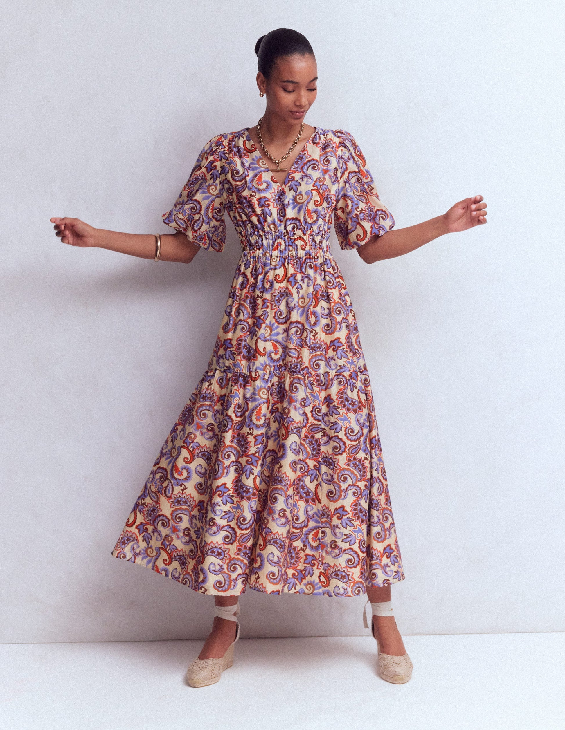 Irene Kleid für besondere Anlässe-Mandelmilch, Paisley-Ekstase-2