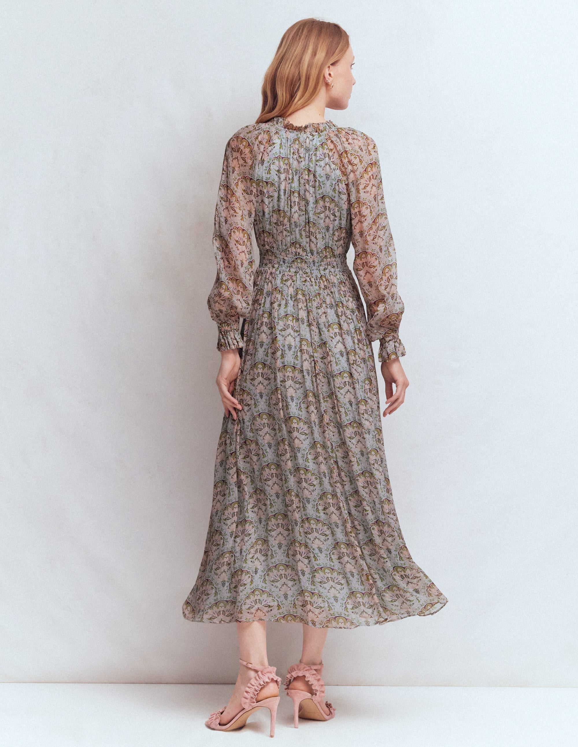 Romantisches Kleid mit Rüschenausschnitt-Bunt Paradiesgärten - Image 3
