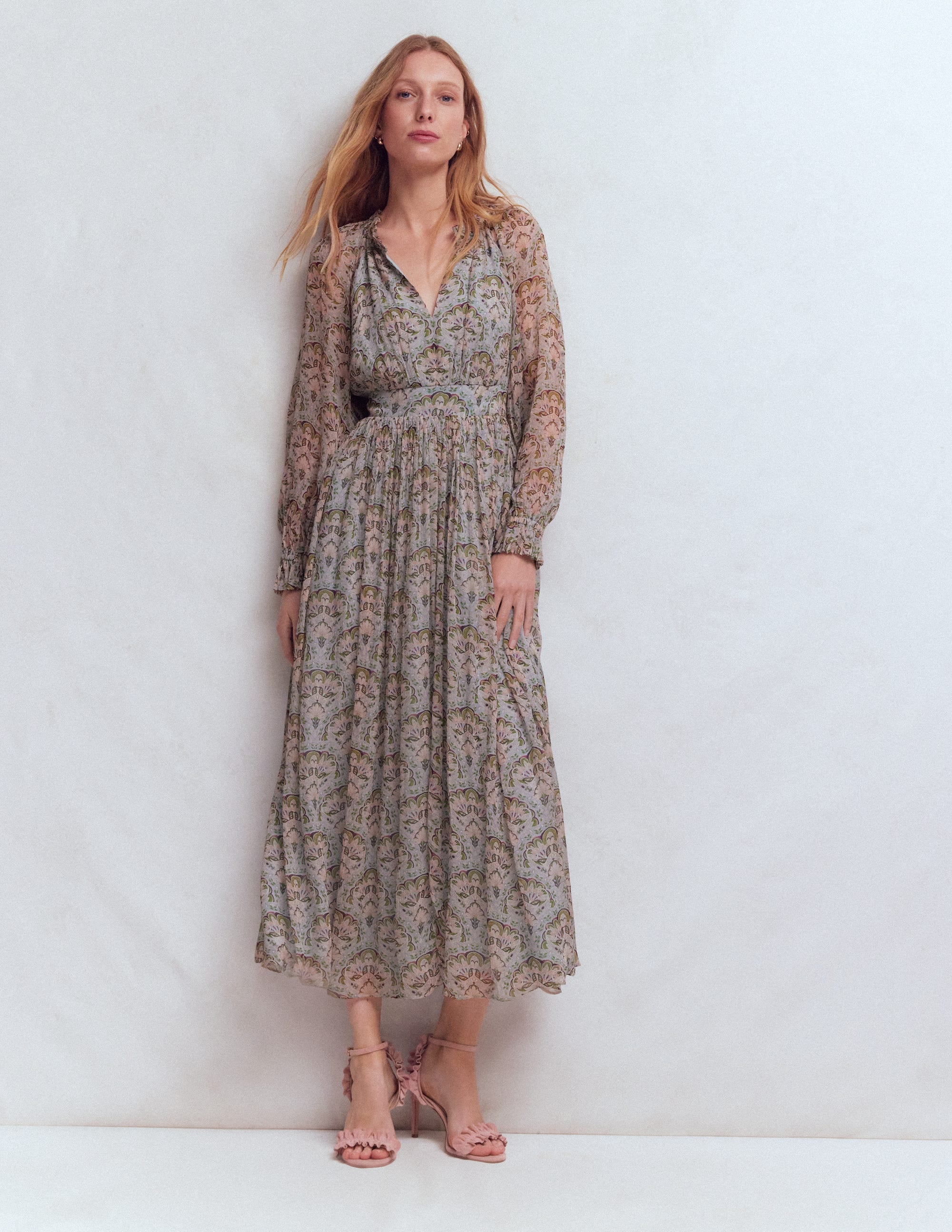 Romantisches Kleid mit Rüschenausschnitt-Bunt Paradiesgärten - Image 4