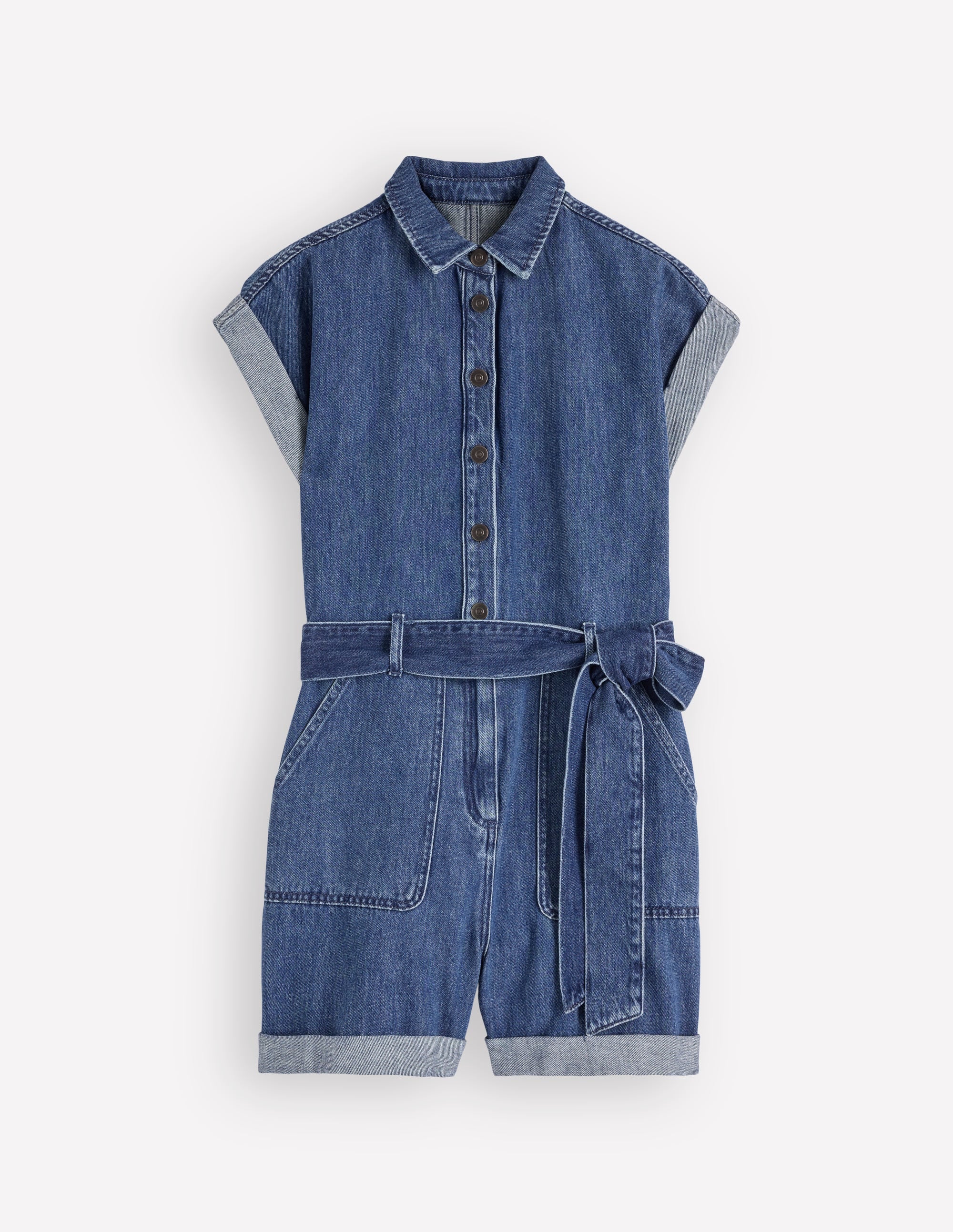 Combishort Kay en jean-Délavage Vintage Léger - Image 6