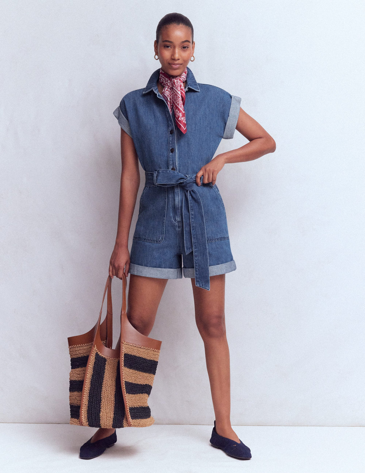 Combishort Kay en jean-Délavage Vintage Léger - Image 5