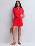 Kay Doppeltuch-Jumpsuit-Mohnblumenrot