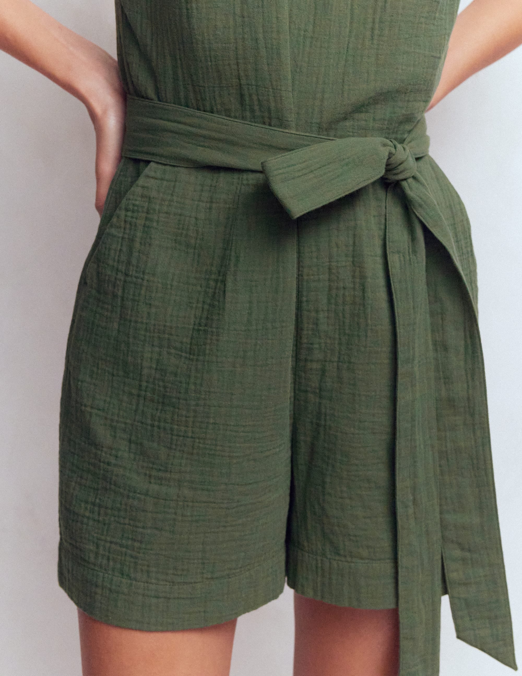Combishort Rosa double-étoffe-Vert chasseur - Image 2