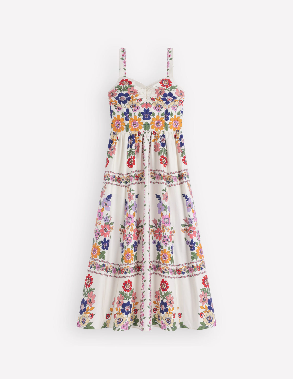 Robe midi ajustée-évasée-Motif Meadow Flowers Lattice multi-8