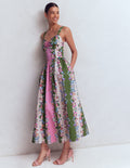 Robe midi ajustée-évasée-Rayé motif Orchid Canopy