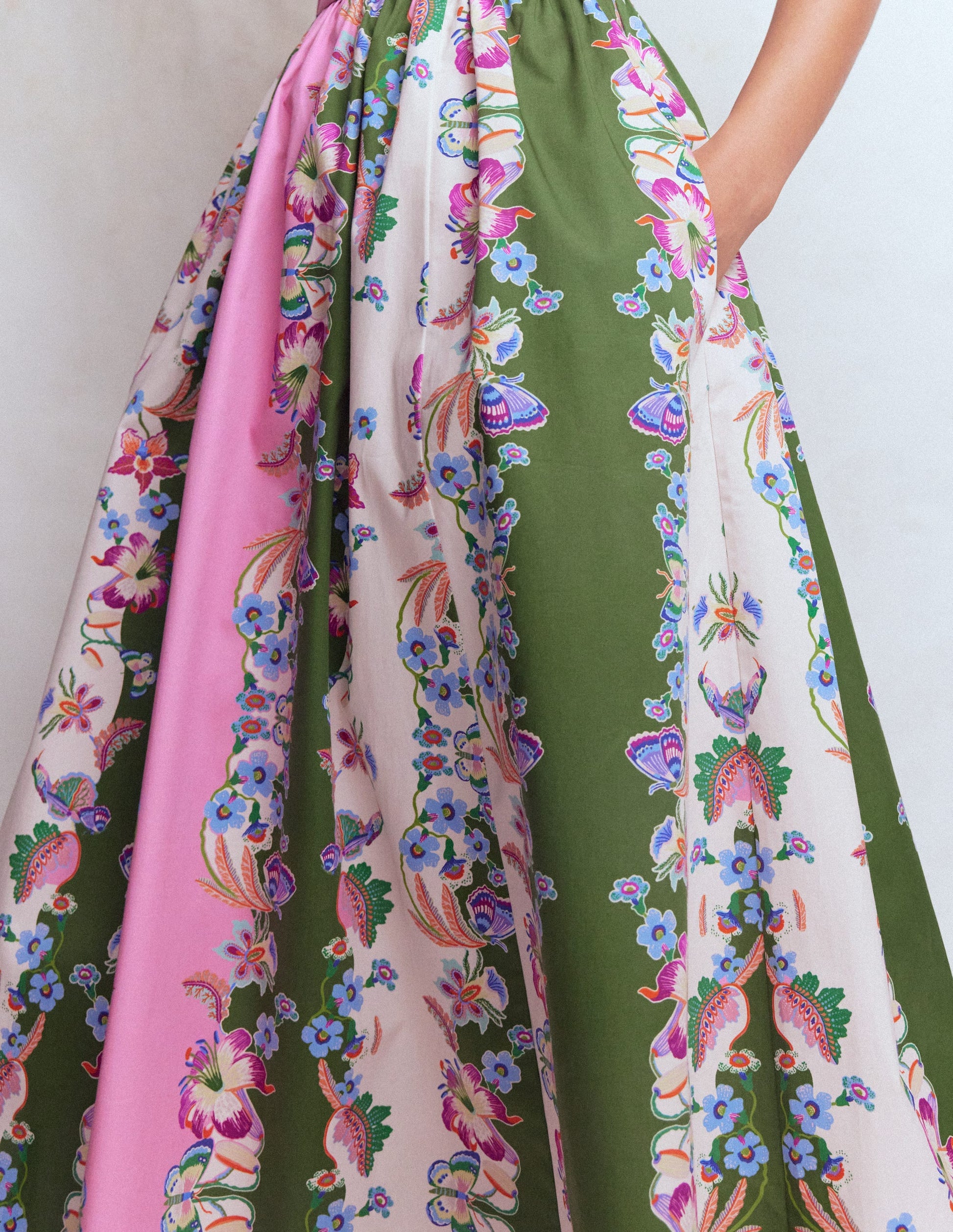 Robe midi ajustée-évasée-Rayé motif Orchid Canopy-2