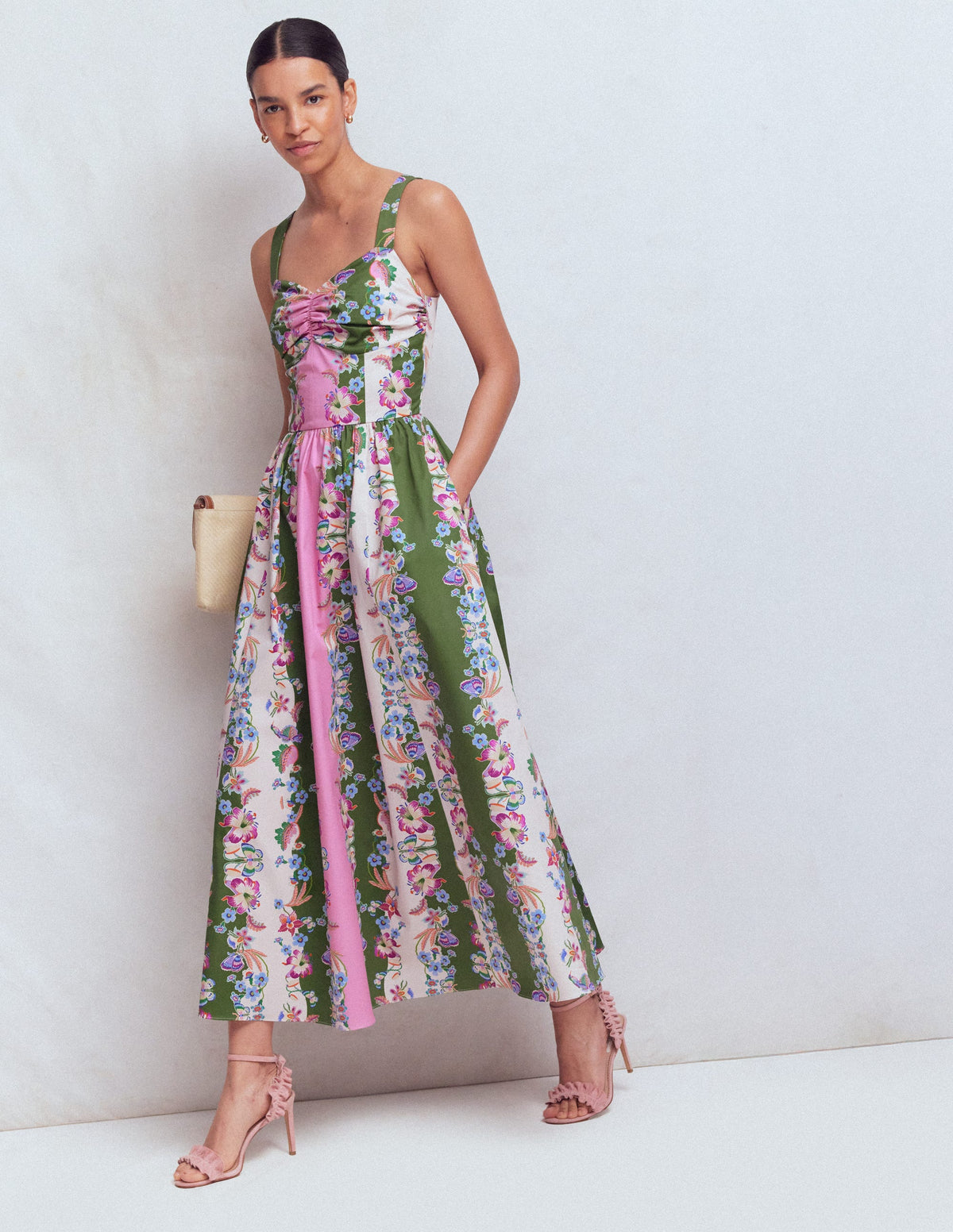 Robe midi ajustée-évasée-Rayé motif Orchid Canopy - Image 4