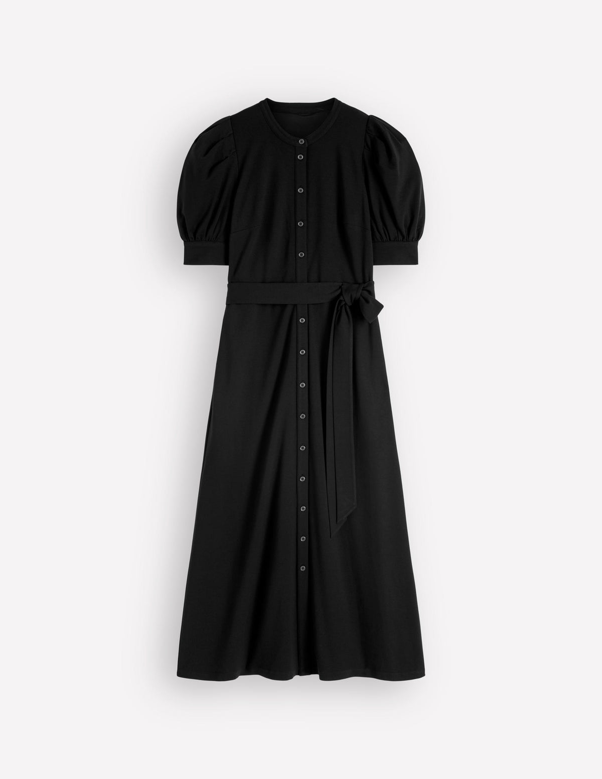 Ponte-Hemdblusenkleid mit Puffärmeln-Schwarz - Image 6