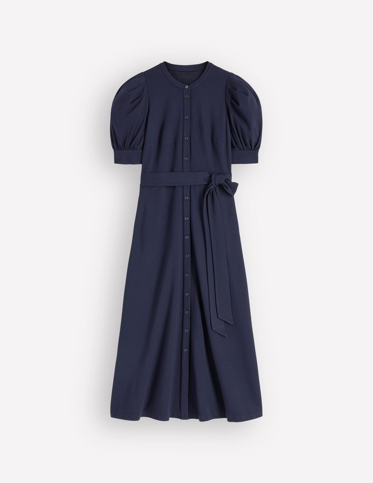 Ponte-Hemdblusenkleid mit Puffärmeln-Marineblau-5