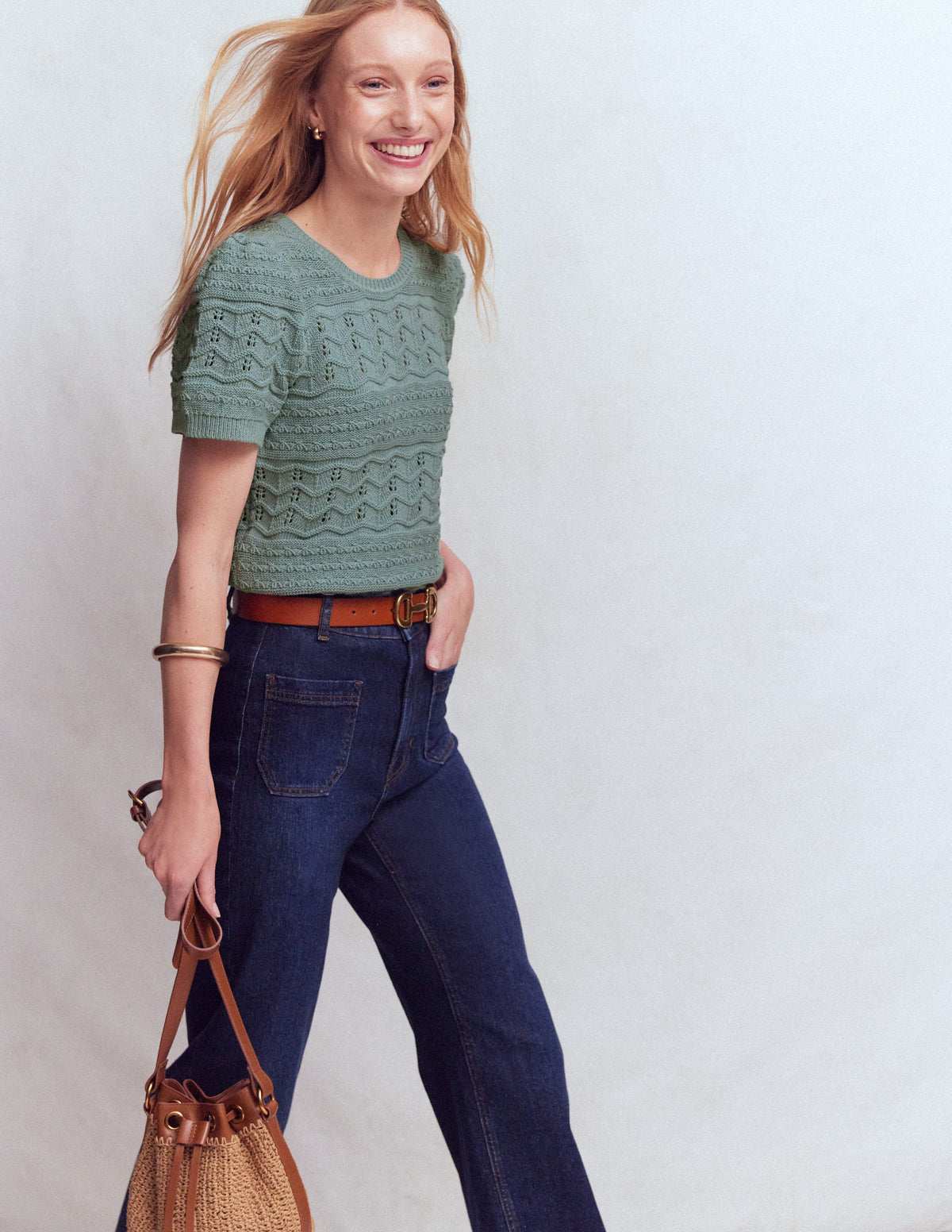 Monica Strick-T-Shirt-Blau-1