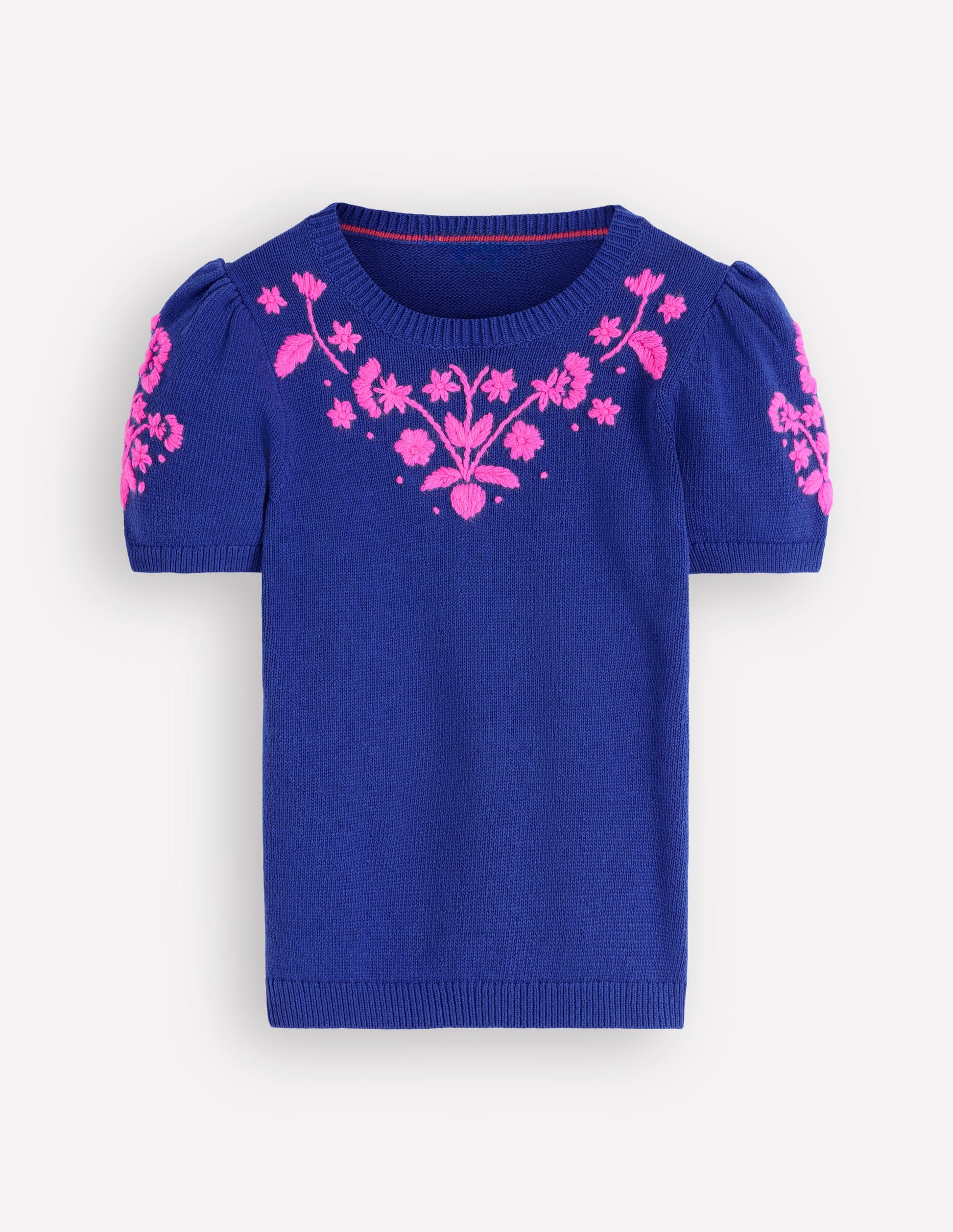Monica Knitted T-Shirt-Blue Embroidery-5
