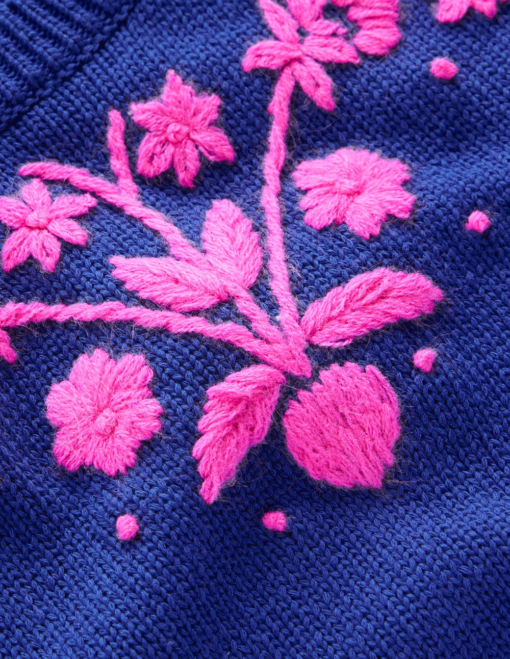 Monica Knitted T-Shirt-Blue Embroidery - Image 6