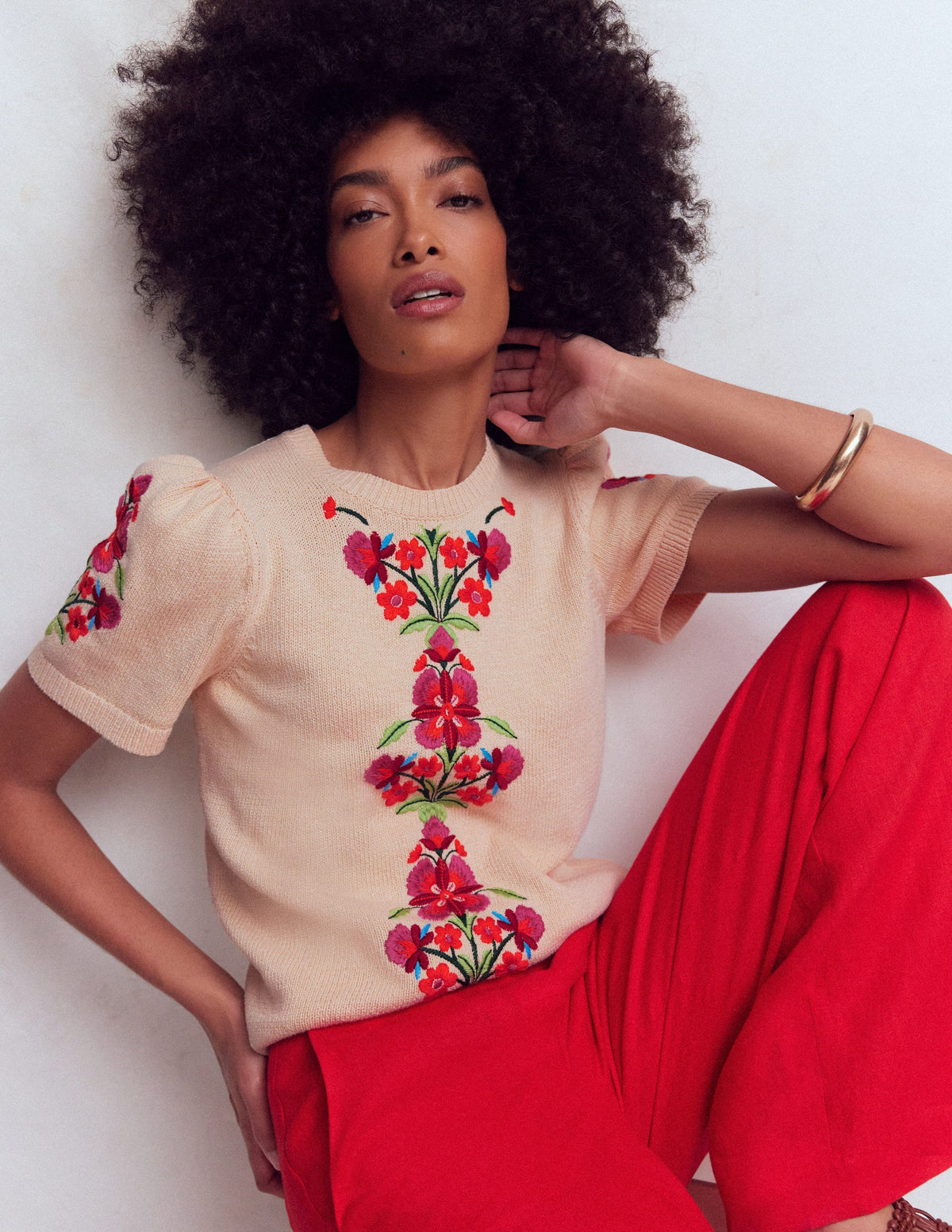 Monica Knitted T-Shirt-Ivory-1
