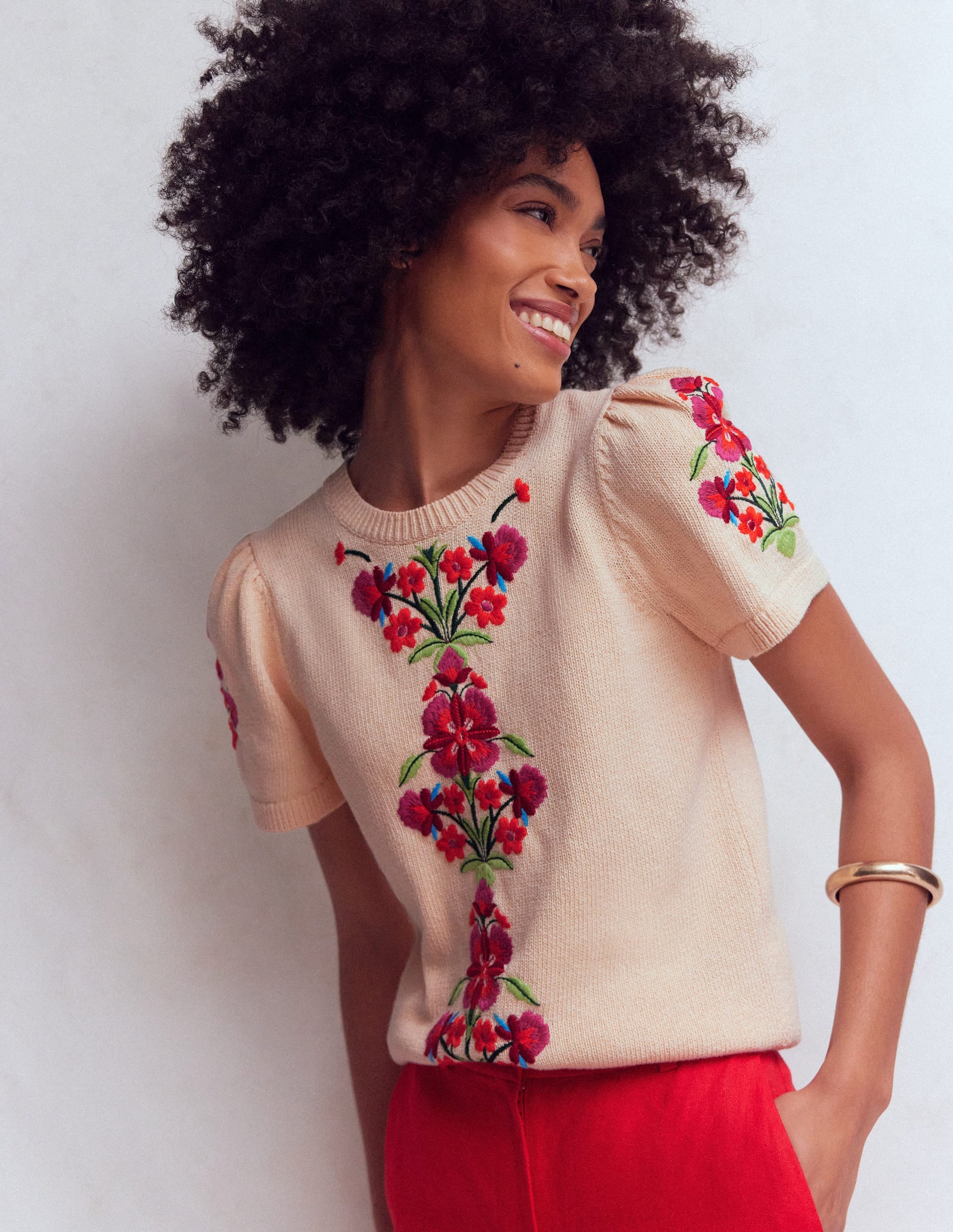 Monica Knitted T-Shirt-Ivory - Image 4