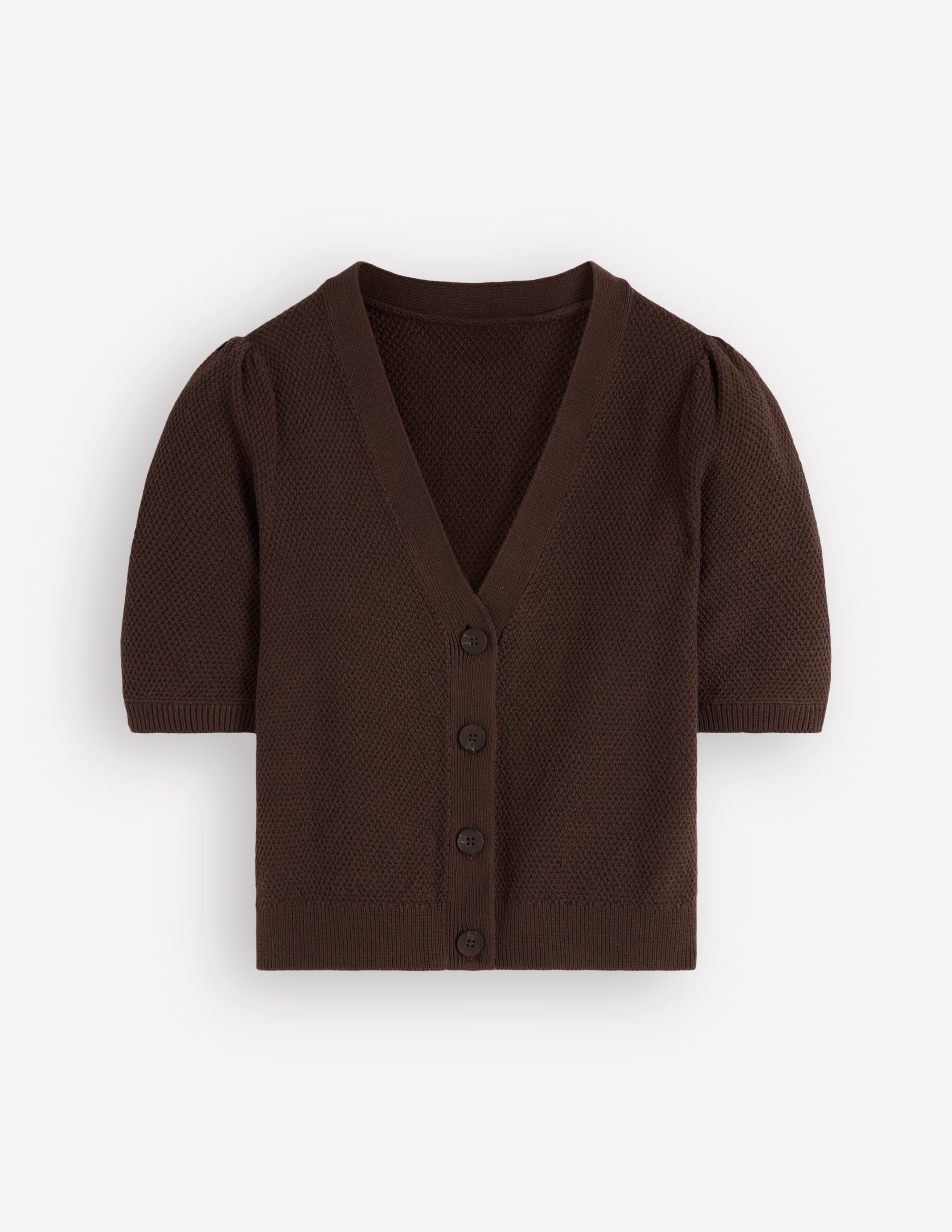 Hayley Baumwollstrickjacke mit V-Ausschnitt-Espresso - Image 6