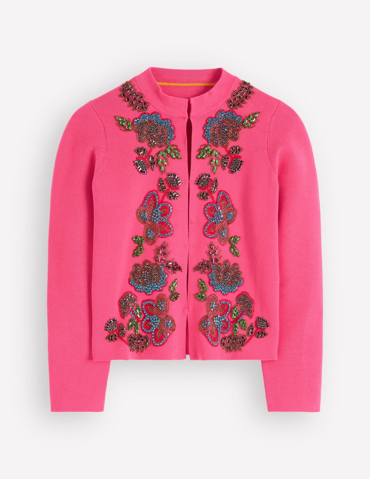 Elena Stand Neck Jacket-Pink Embroidery-7
