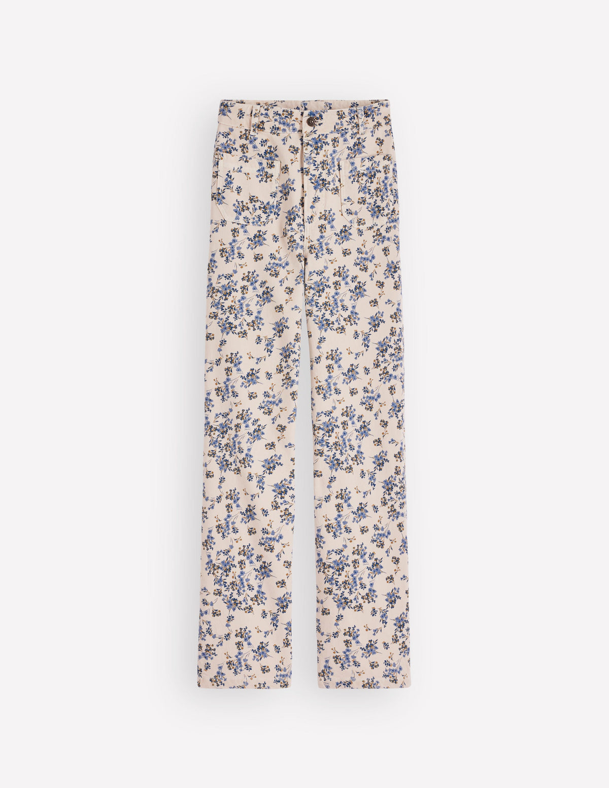 Jeans mit geradem Bein und Tasche-Naturweiß Blumenmuster - Image 6