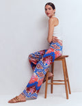 Jacquard-Strickhose-Bunt Aztekenmuster