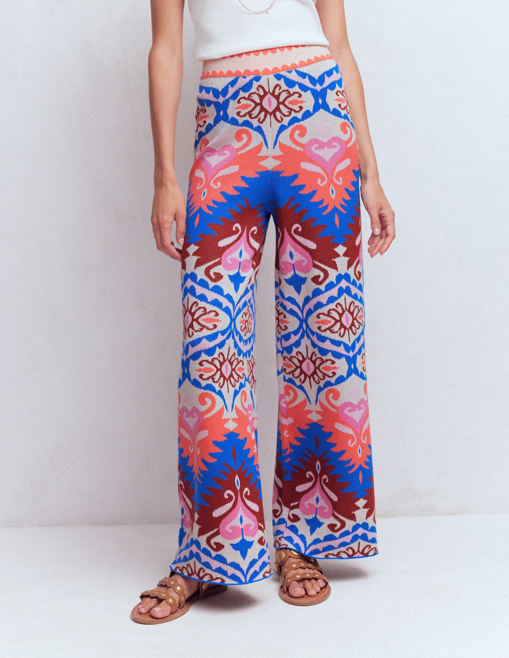 Jacquard-Strickhose-Bunt Aztekenmuster-5