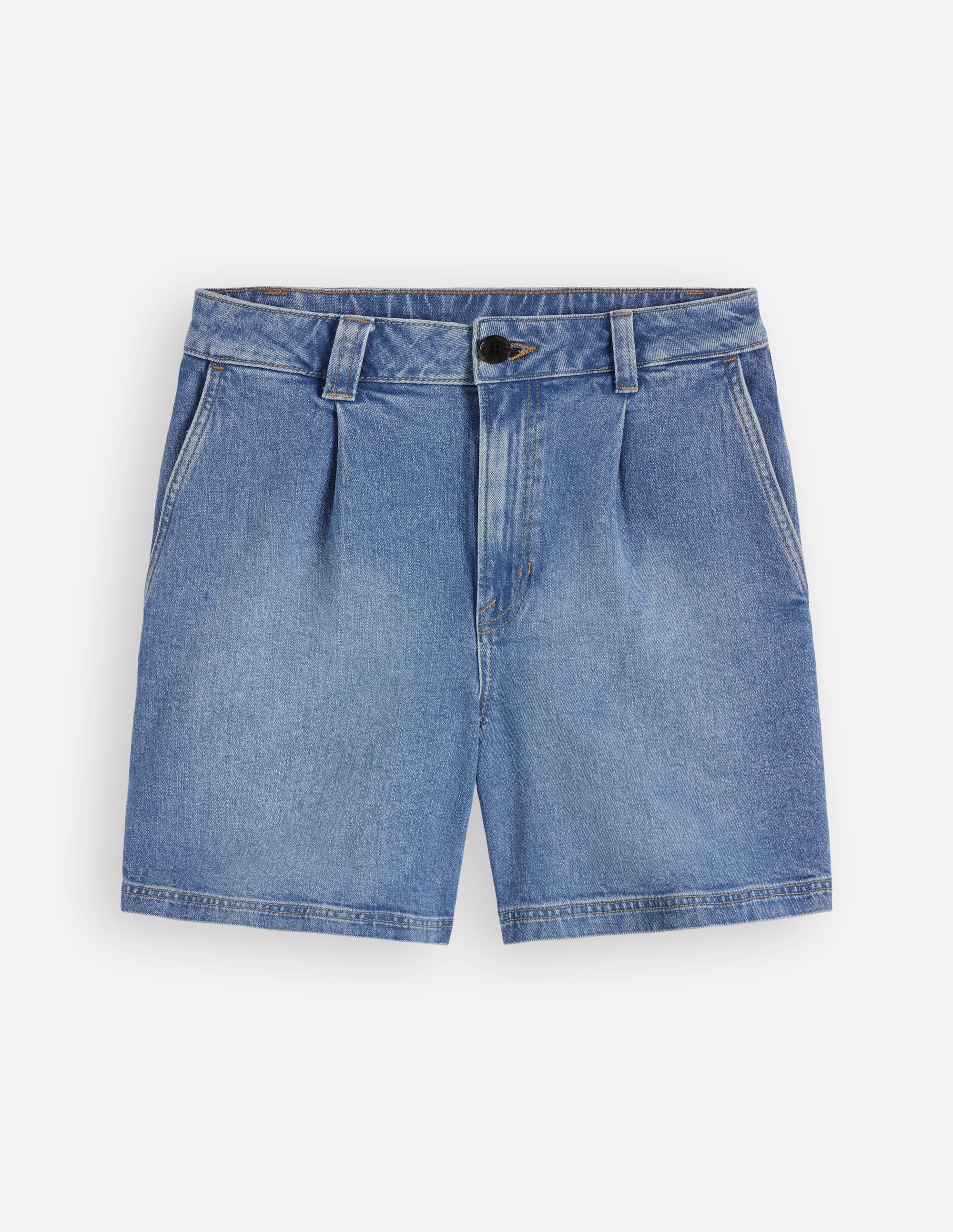 Jeansshorts mit Faltendetail vorn-Ausgeblichene Optik - Image 6