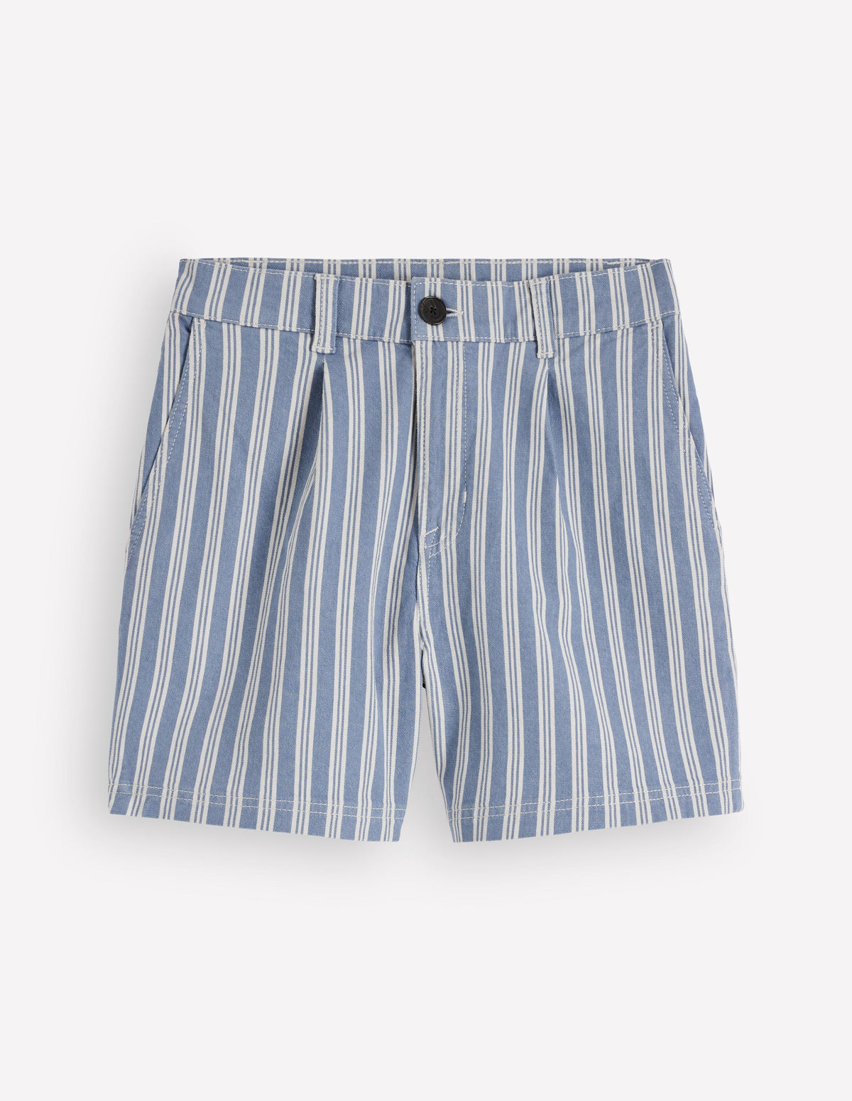 Short en jean plissé sur le devant-À Rayures - Image 5