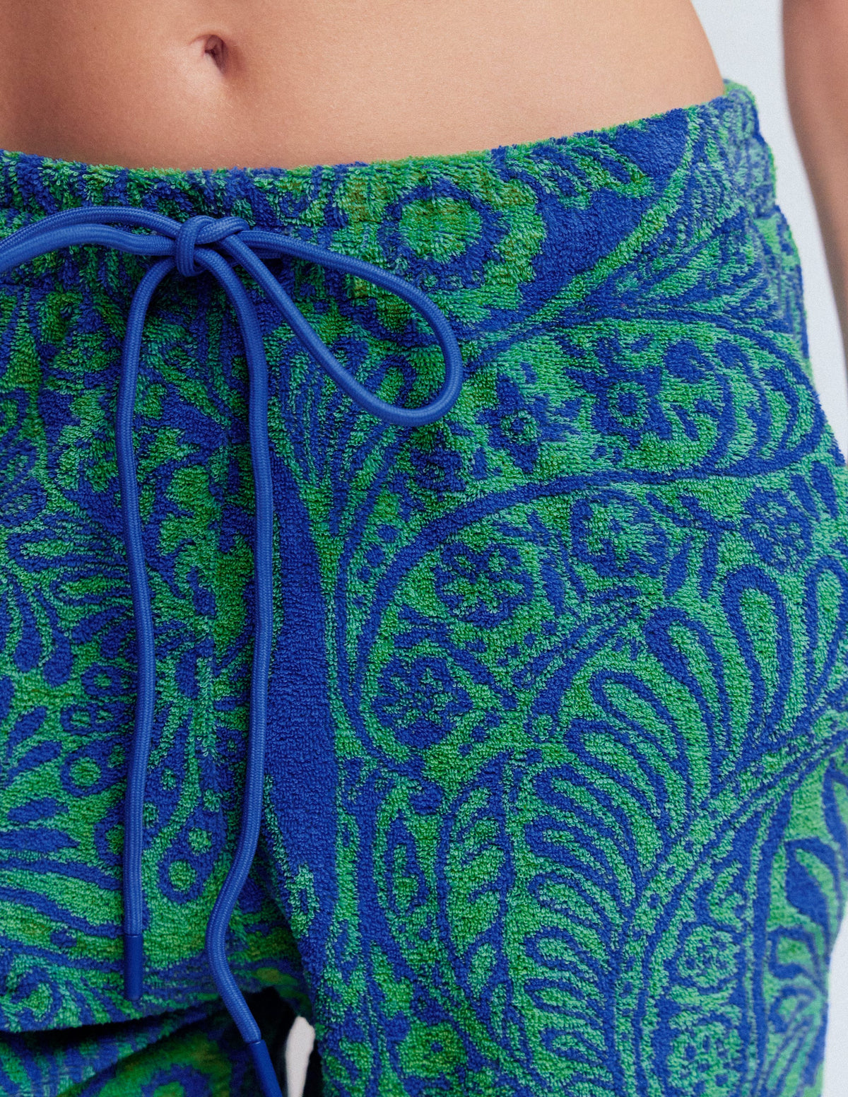 Islington Frottee-Shorts-Grün/Blau, Verwunschenes Paisleymuster - Image 2