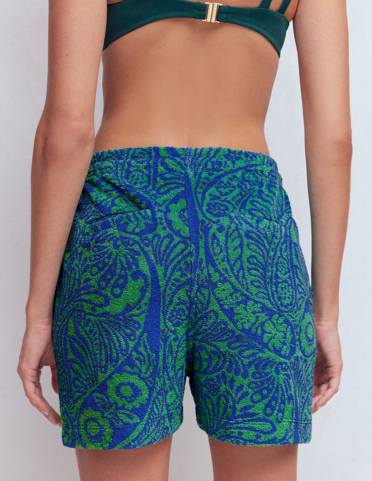 Islington Frottee-Shorts-Grün/Blau, Verwunschenes Paisleymuster - Image 3