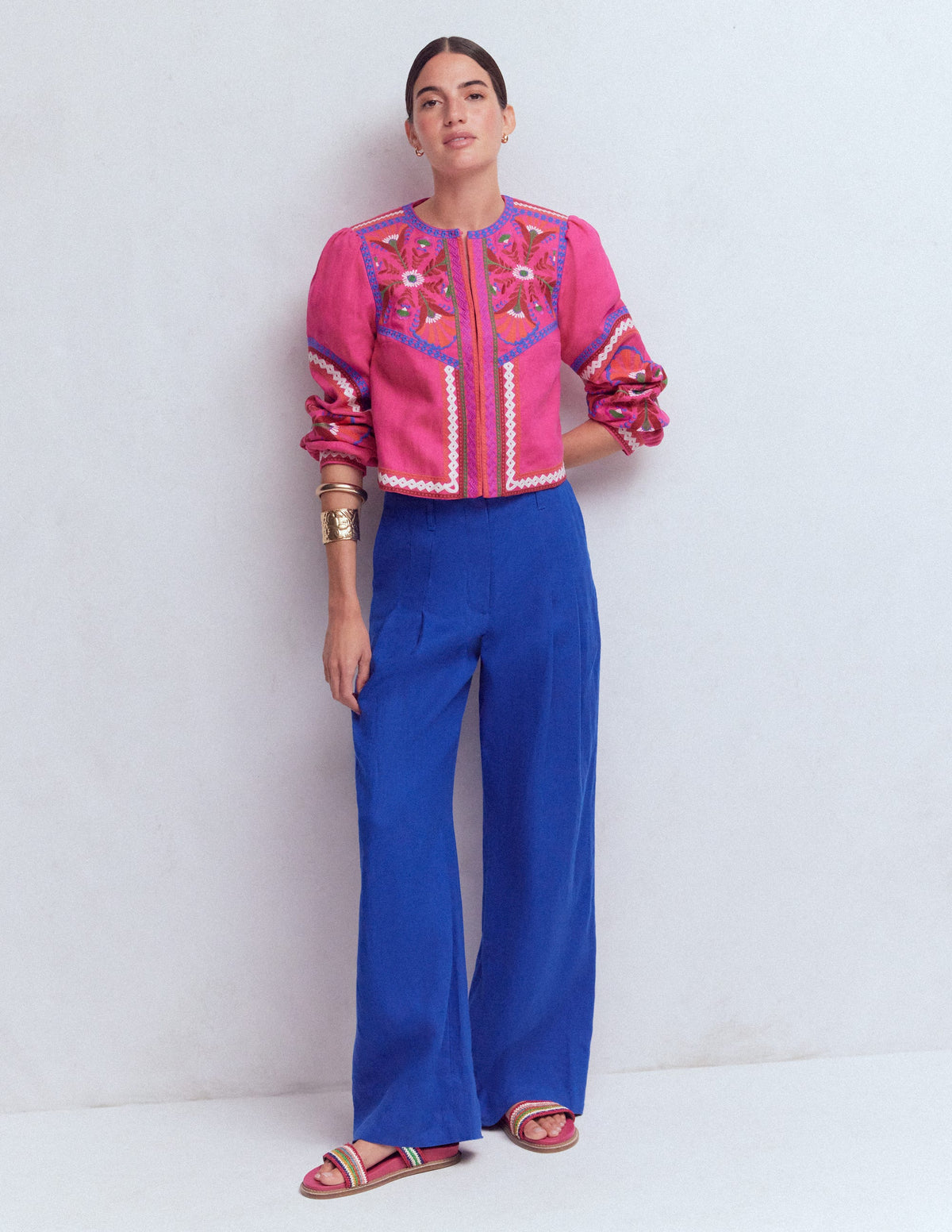 Mayfair Leinenhose-Leuchtendes Blau - Image 1