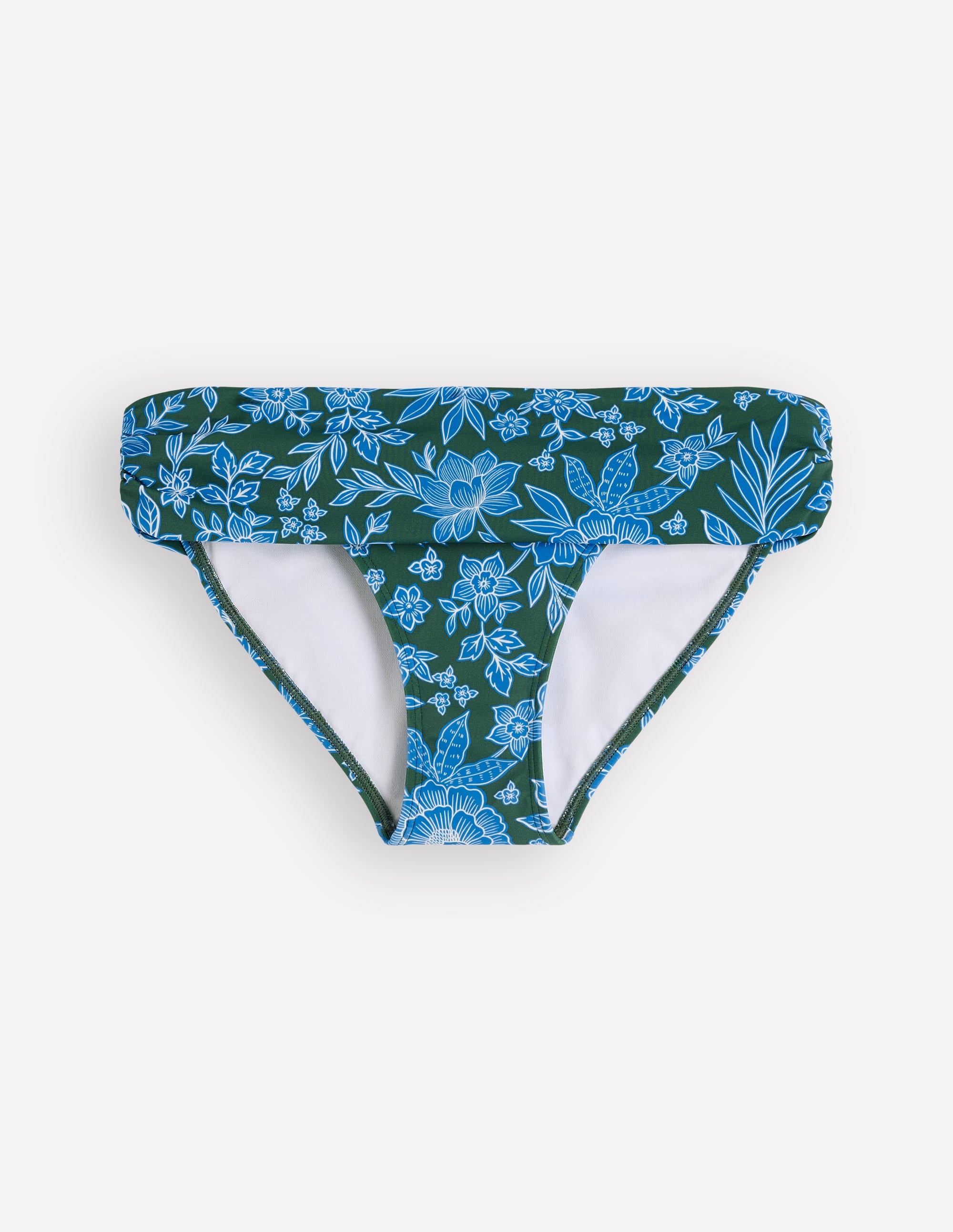 Klassische Bikinihose mit umgeschlagenem Bund-Dunkelgrün, Paradies - Image 5